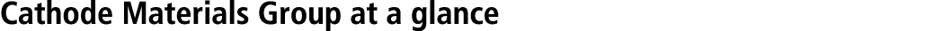 Cathode Materials Group at a glance 