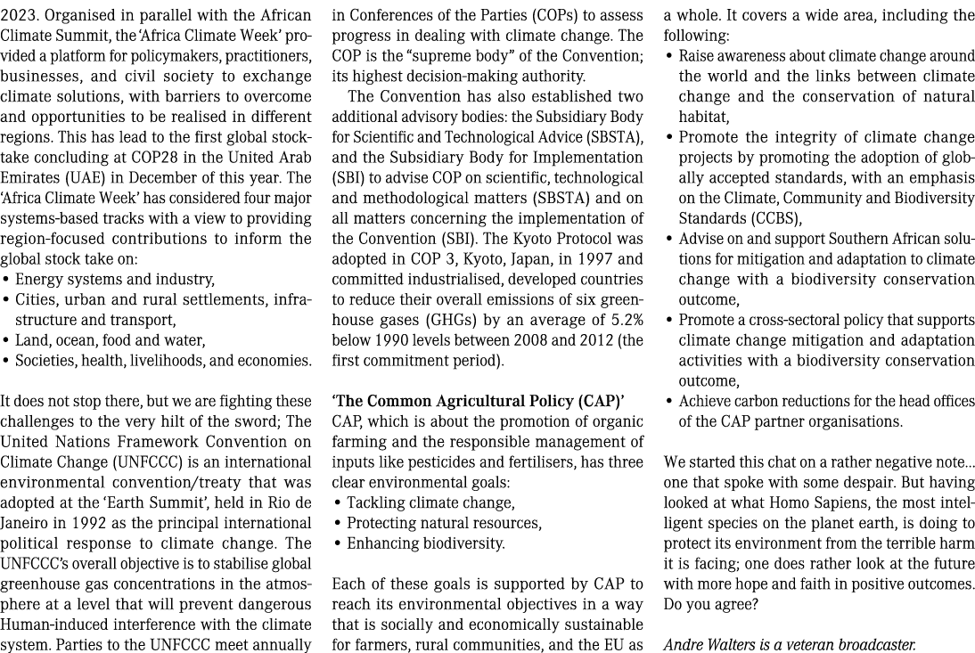 2023. Organised in parallel with the African Climate Summit, the ‘Africa Climate Week’ provided a platform for policy...